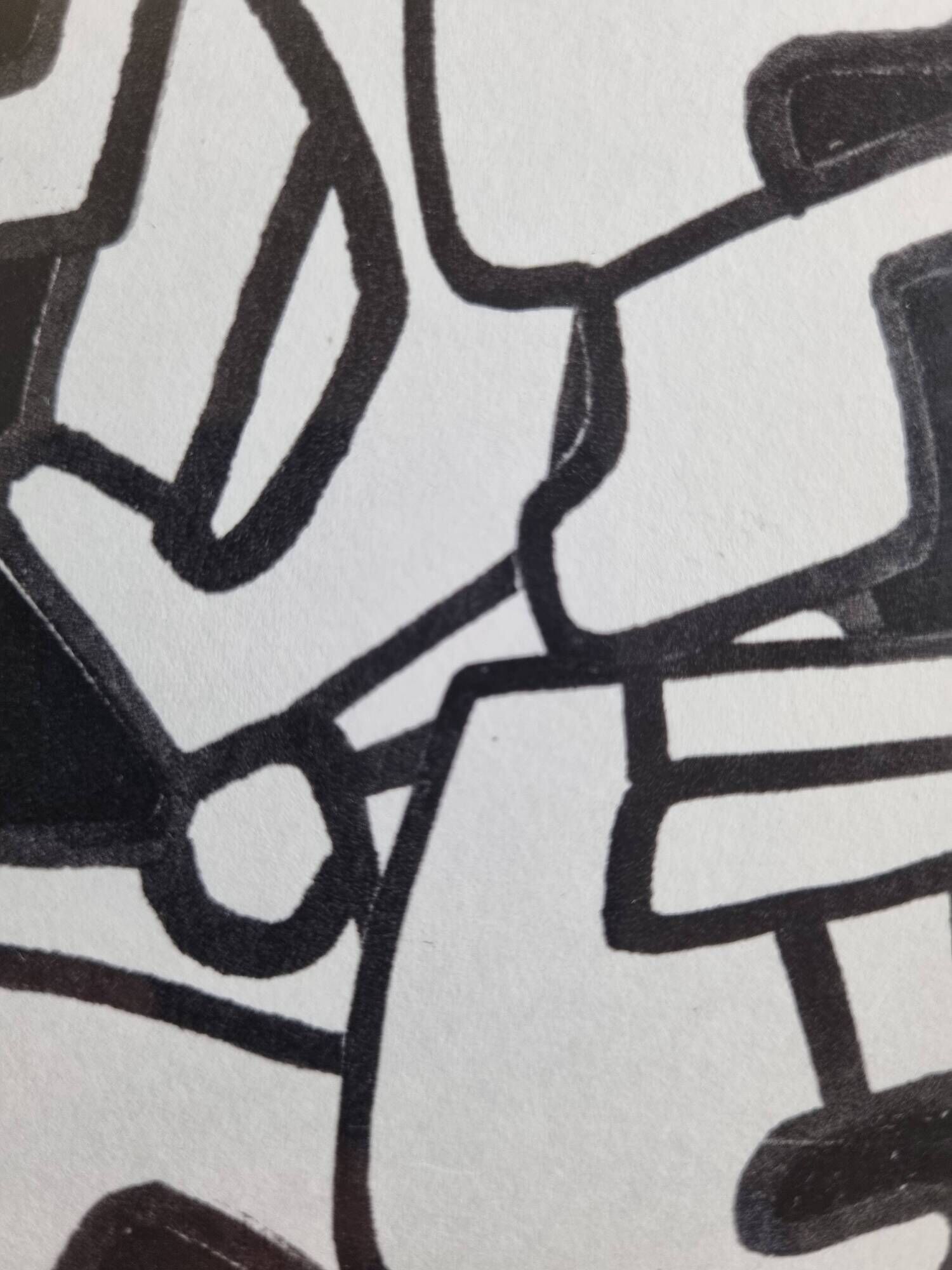 Screenprint after Jean Dubuffet framed under glass 26 cm by 32 cm