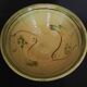 Glazed terracotta bowl dish with 20th century bird decoration