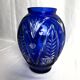 Cobalt blue Bohemian crystal vase from the 20th century.