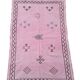 Moroccan pink sabra rug 100x150 cm – handwoven cactus silk wall hanging