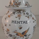 Apothecary pot "mentae" in faience of moustiers