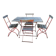 Table and 4 Bistro Guinguette chairs, antique circa 1900.