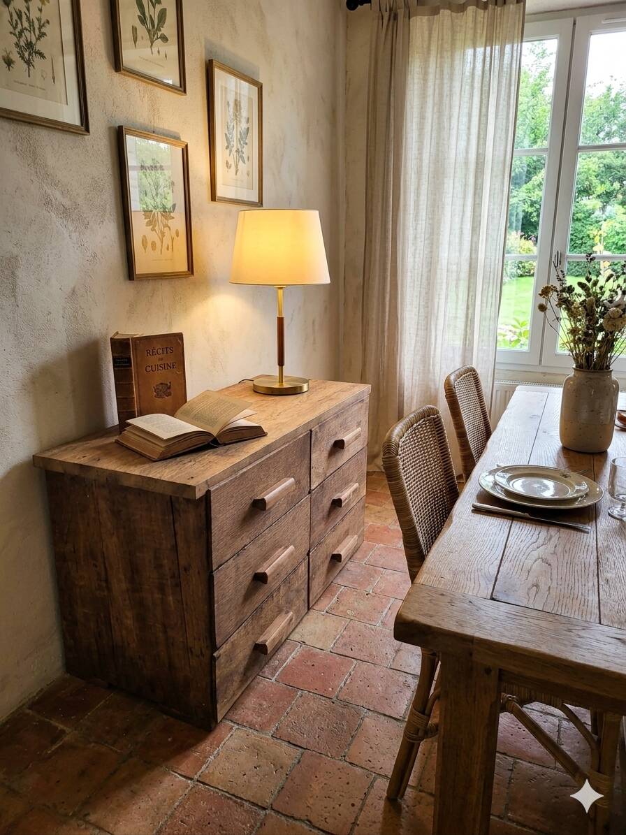 Antique workshop furniture with 6 drawers