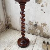 Side table walnut base turned wood