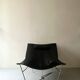 Design armchair Semana in black leather and steel by D. Weeks, limited edition 1980.