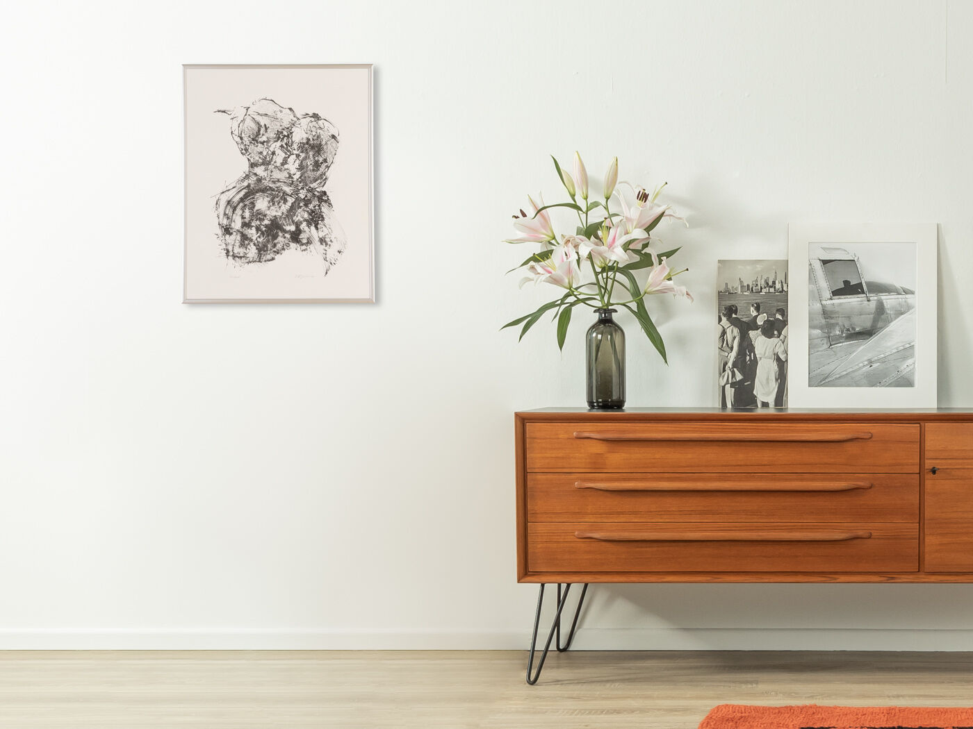 Rose, B/W Woodcut, 41 x 51 cm