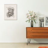 Rose, B/W Woodcut, 41 x 51 cm