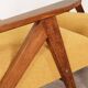 Vintage armchair, mustard yellow, curly zigzag pattern, set of 2