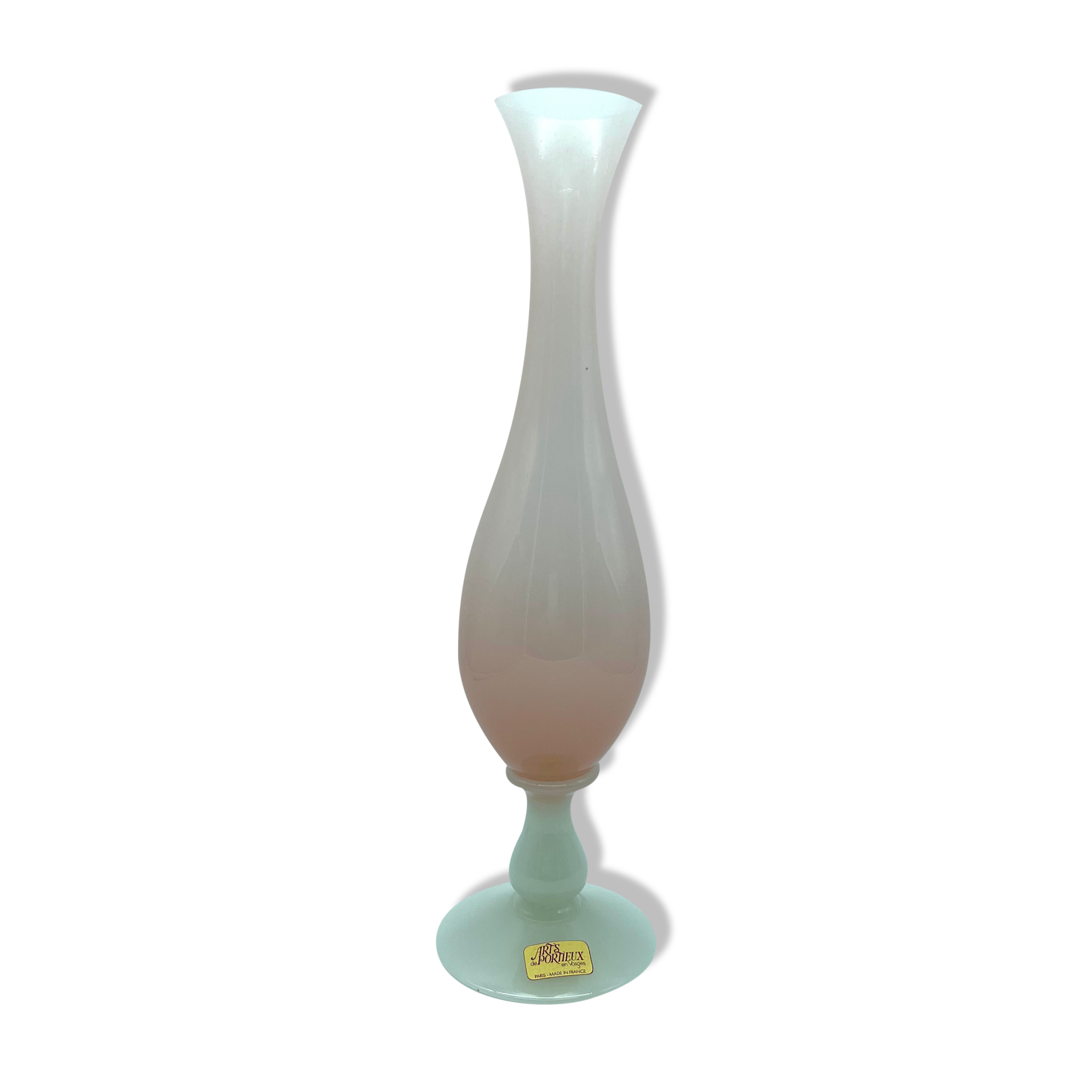 Powder pink opaline vase 31cm