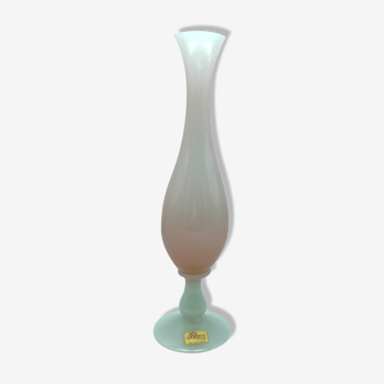 Powder pink opaline vase 31cm