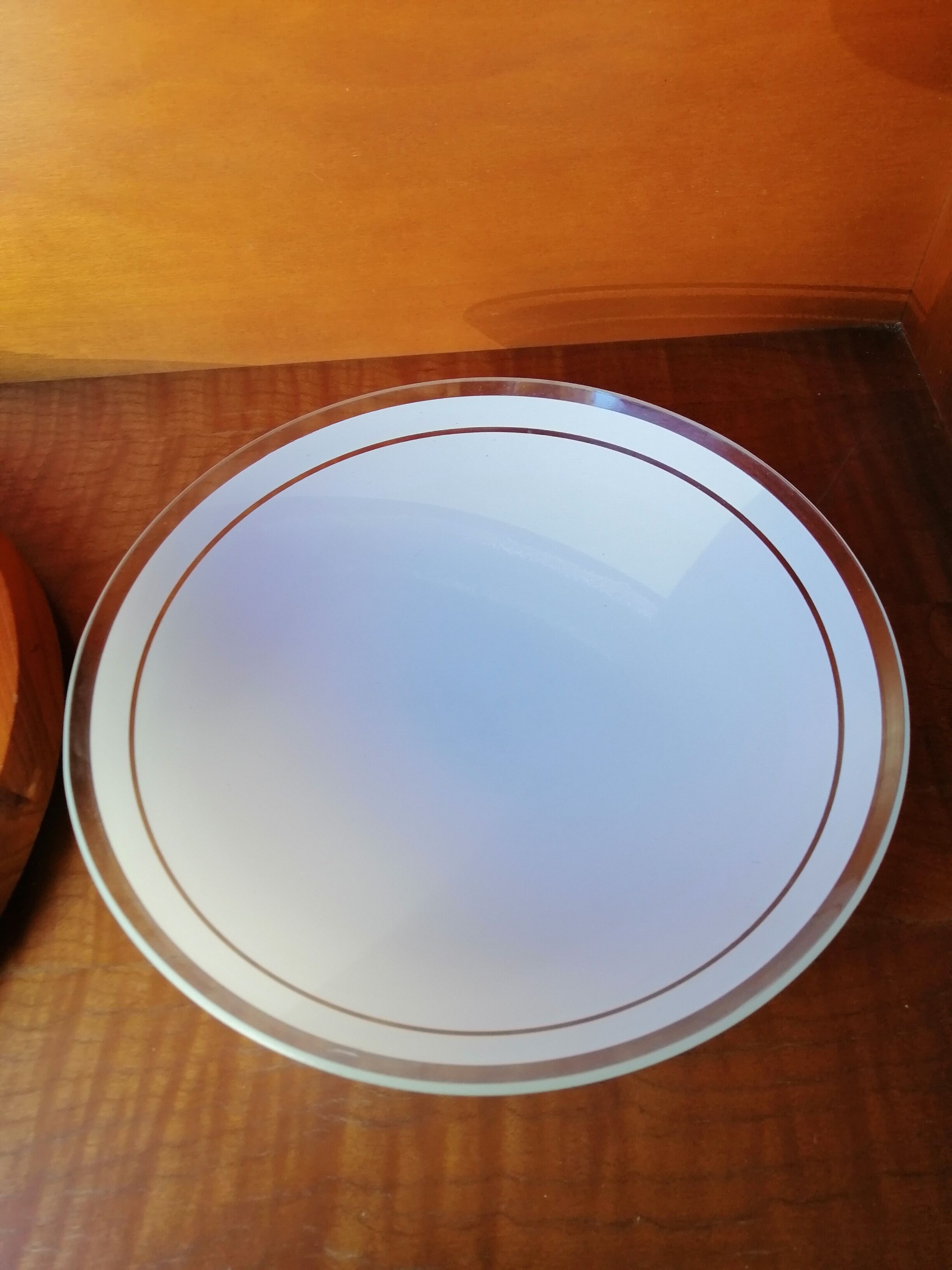 ROUND CEILING LAMP WOOD AND GLASS