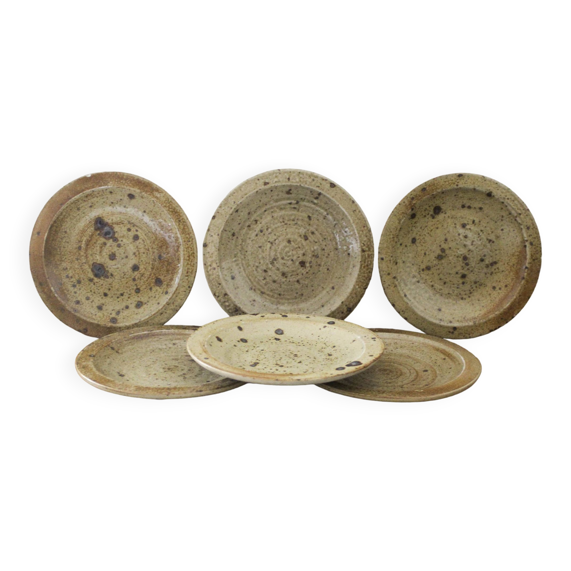 6 pyrite stoneware dessert plates