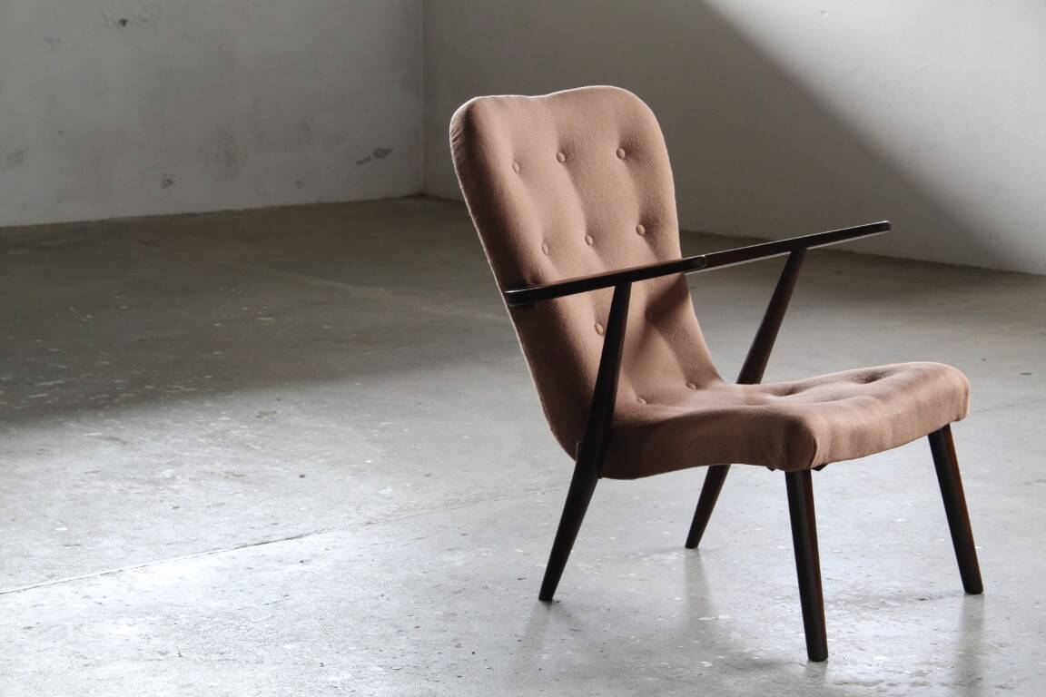 Vintage mid-century lounge chair Danish style of Arctander or Henry Schubell