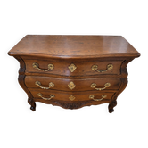 Commode galbée style Louis XV / régence en chêne massif