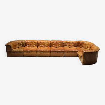Vintage DS 11 modular sofa in cognac/orange leather by De Sede Swiss