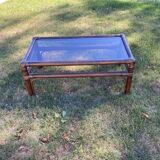 Rattan and bamboo coffee table