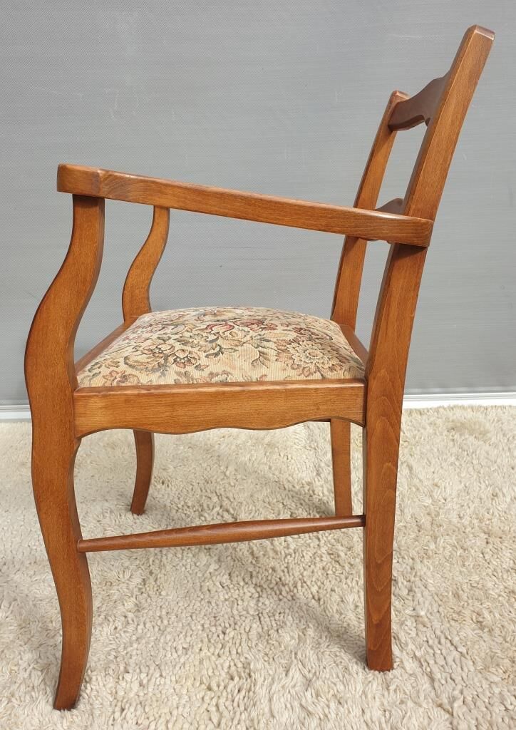 Fauteuil bridge de bureau assise tapisserie vintage 1950