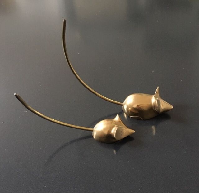 Paire de 2 souris en laiton