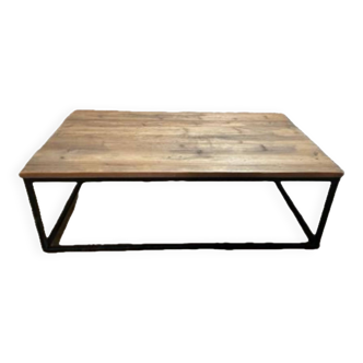 Table basse bois style industriel