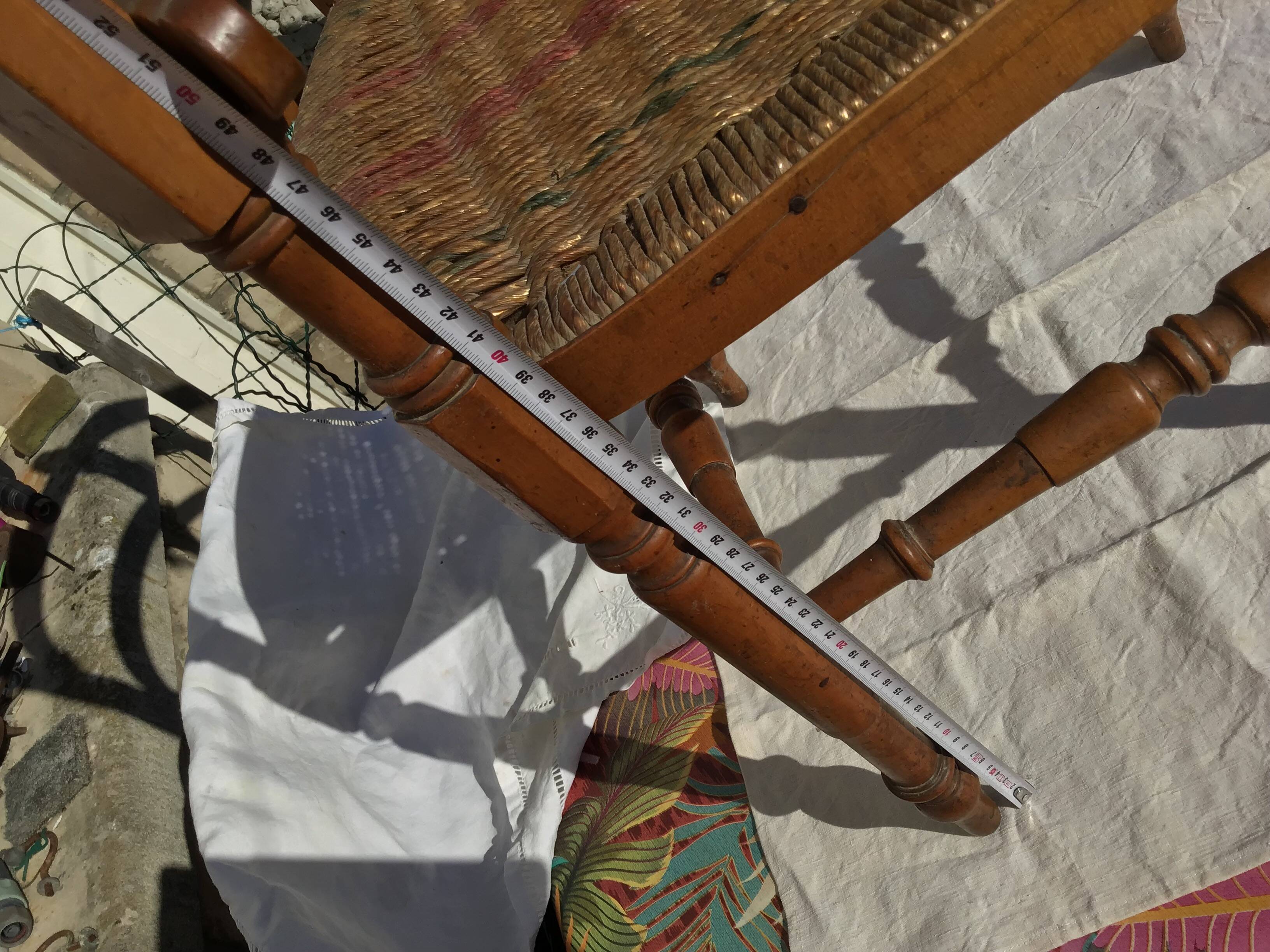 straw-style corner armchair