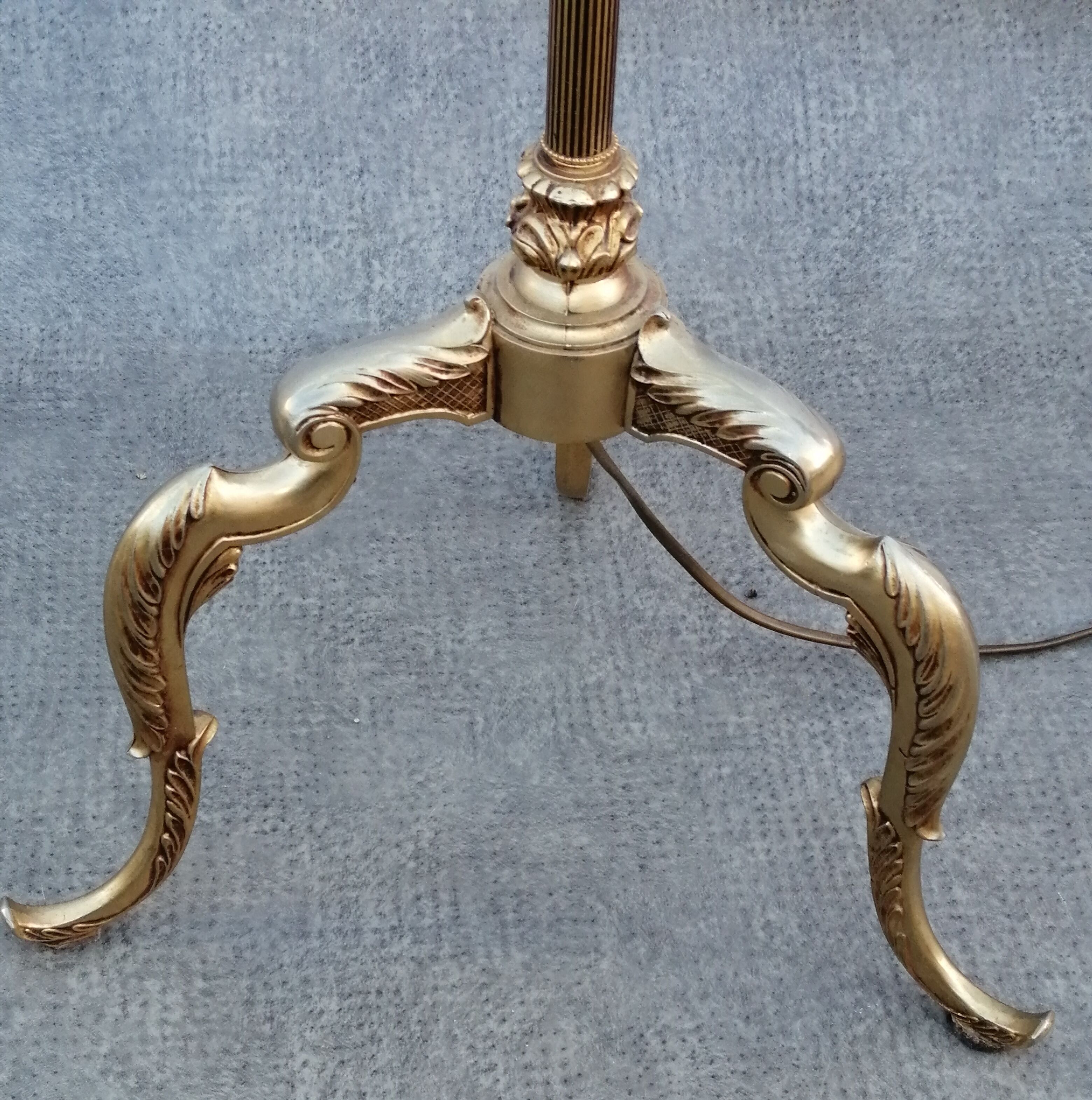 Bronze tripod floor lamp, vintage 1960