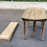 Large Louis Philippe extendable round dining table renovated 230cm