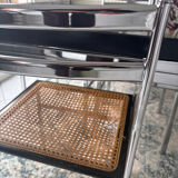 Vintage dining set – smoked glass & chrome – 5 chairs – year