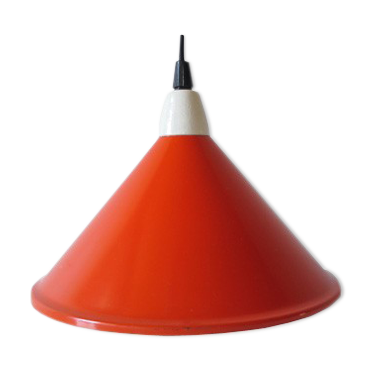 Orange enamelled metal hanging