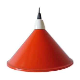 Orange enamelled metal hanging
