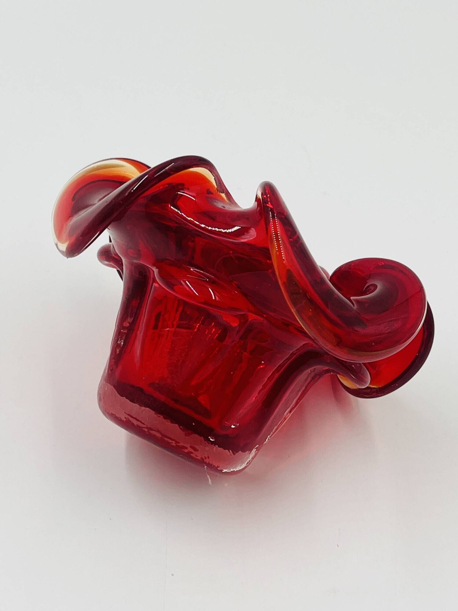 Organic Red Glass Bowl