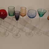 Lot of 10 liquor glasses shapes and colors