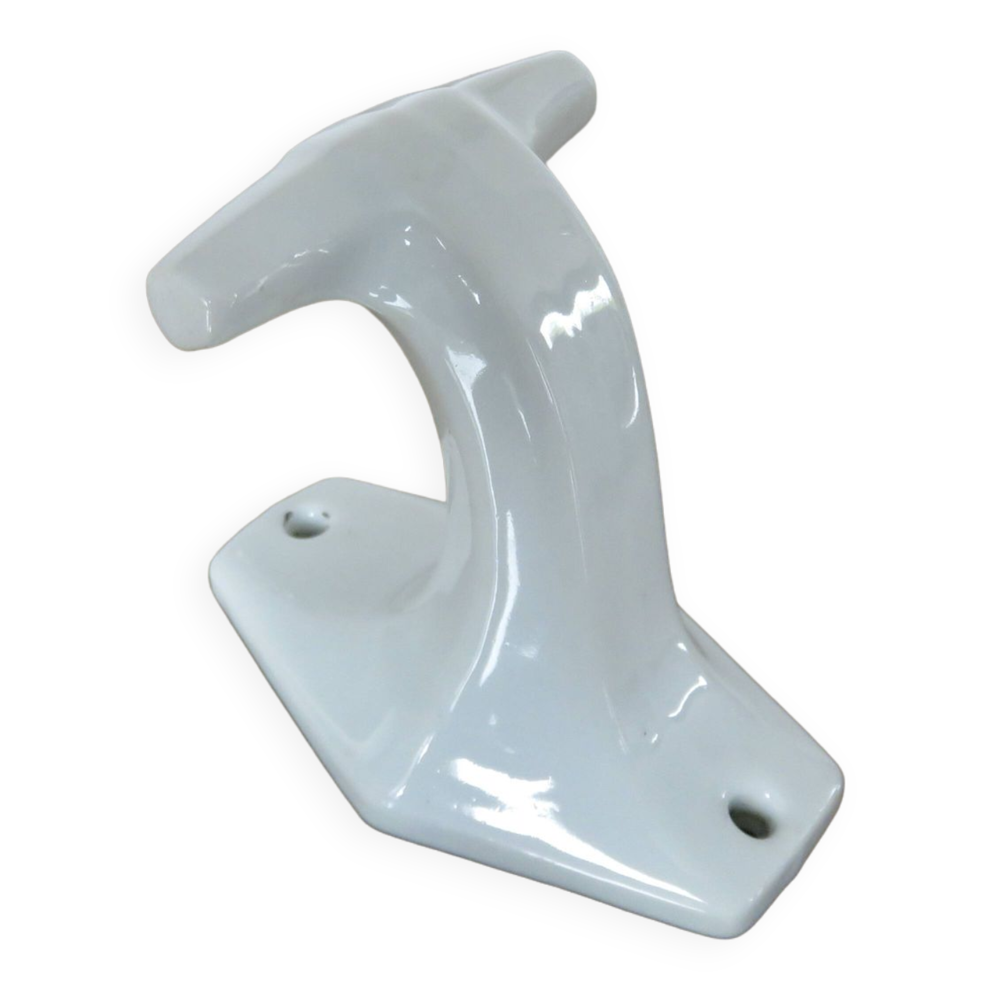 Art Deco white porcelain coat hook 1930s 40s