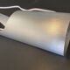 Sculptural flame lamp brushed aluminium Space Age Vintage 1970