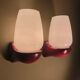 Pair of vintage Italian Greggio Space Age wall lights 60/70 opalines Made