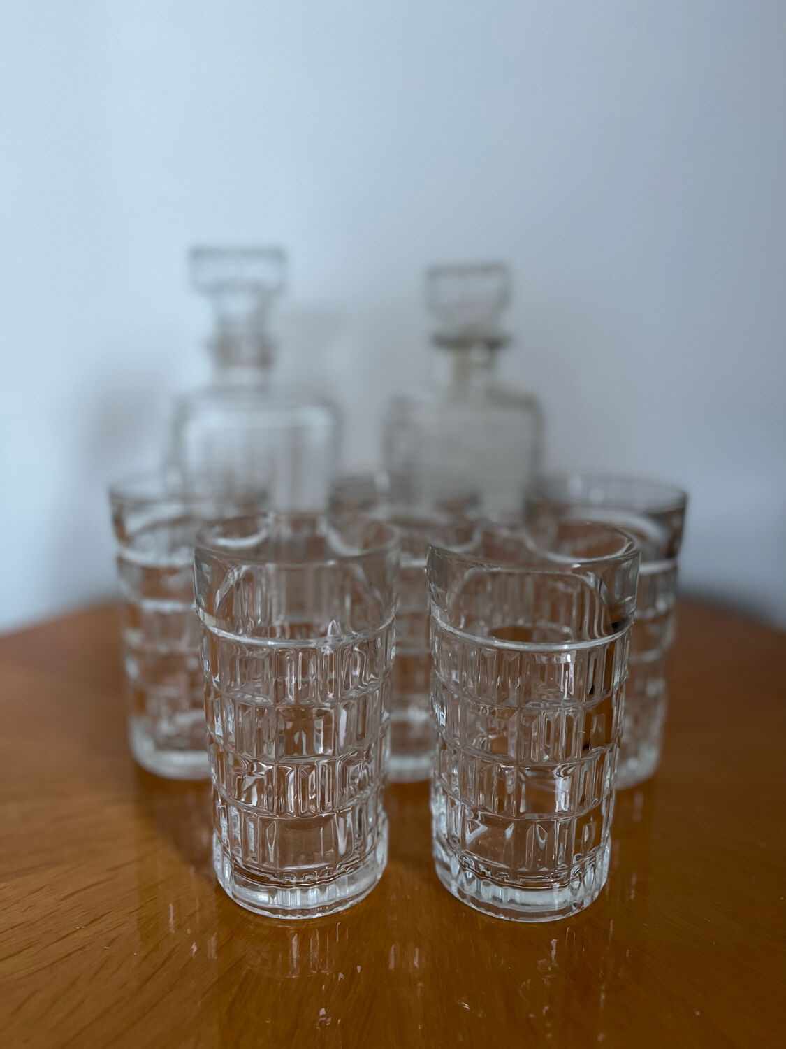 Transparent vintage whisky glasses