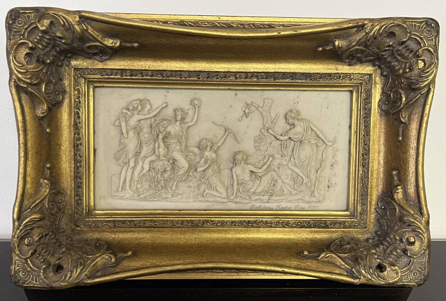 Marble bas-relief, Barbedienne Fondeur, Paris 1859