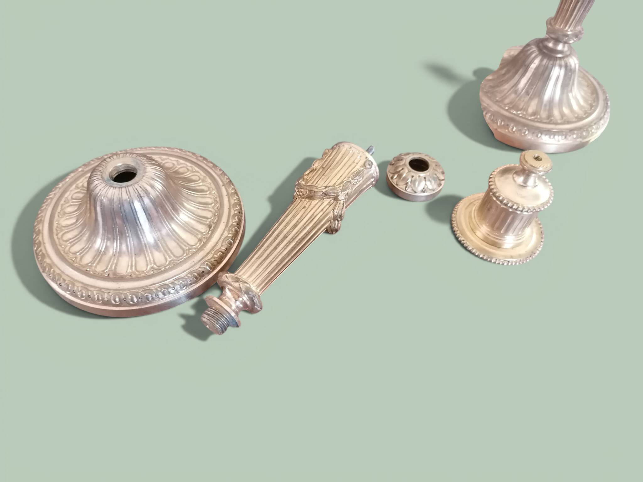 Pair of gilded bronze candlesticks - Louis XVI style.
