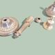 Pair of gilded bronze candlesticks - Louis XVI style.