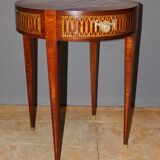 Louis xvi style hot water bottle table in marquetry around 1900