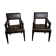 pair of leather armchairs (French cow) by Michel Hurel