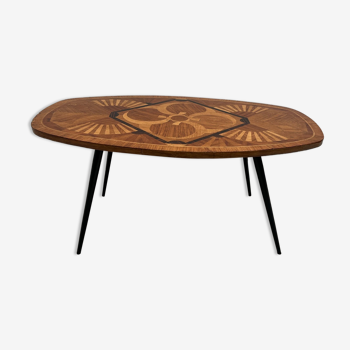 Oval coffee table imitation Galé 70s