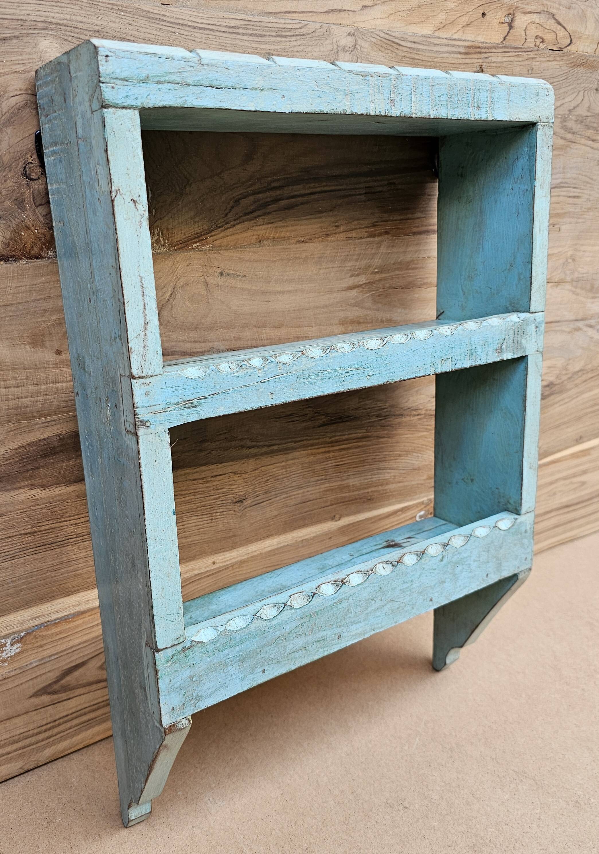 Burmese teak wall shelf