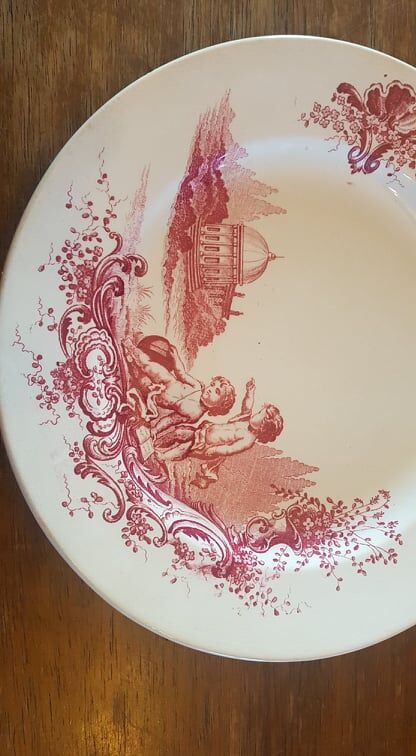 Set of 3 plates in iron earth jules vieillard model trianon