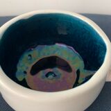 2 cups maja white and blue enamelled ceramic cups