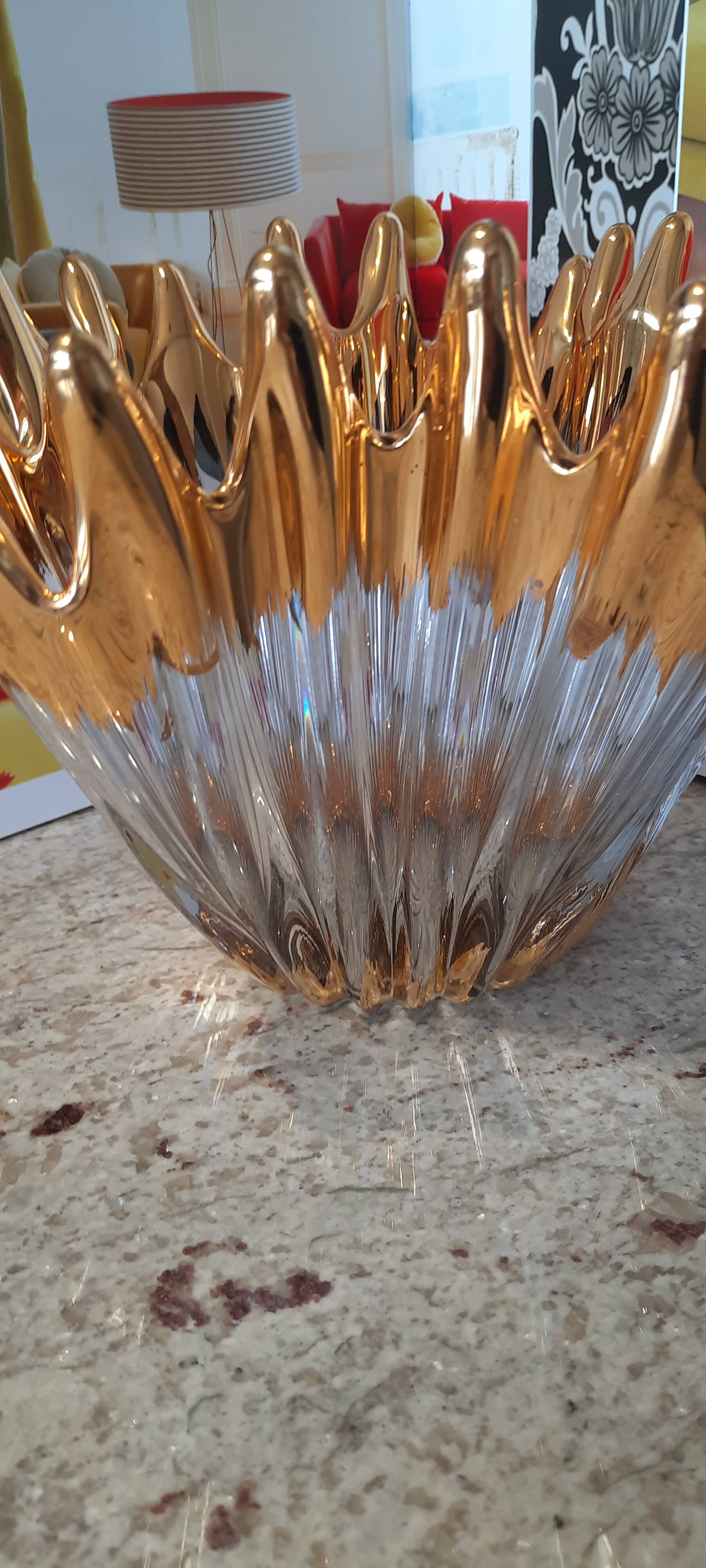 Vintage Bayel crystal vase bowl