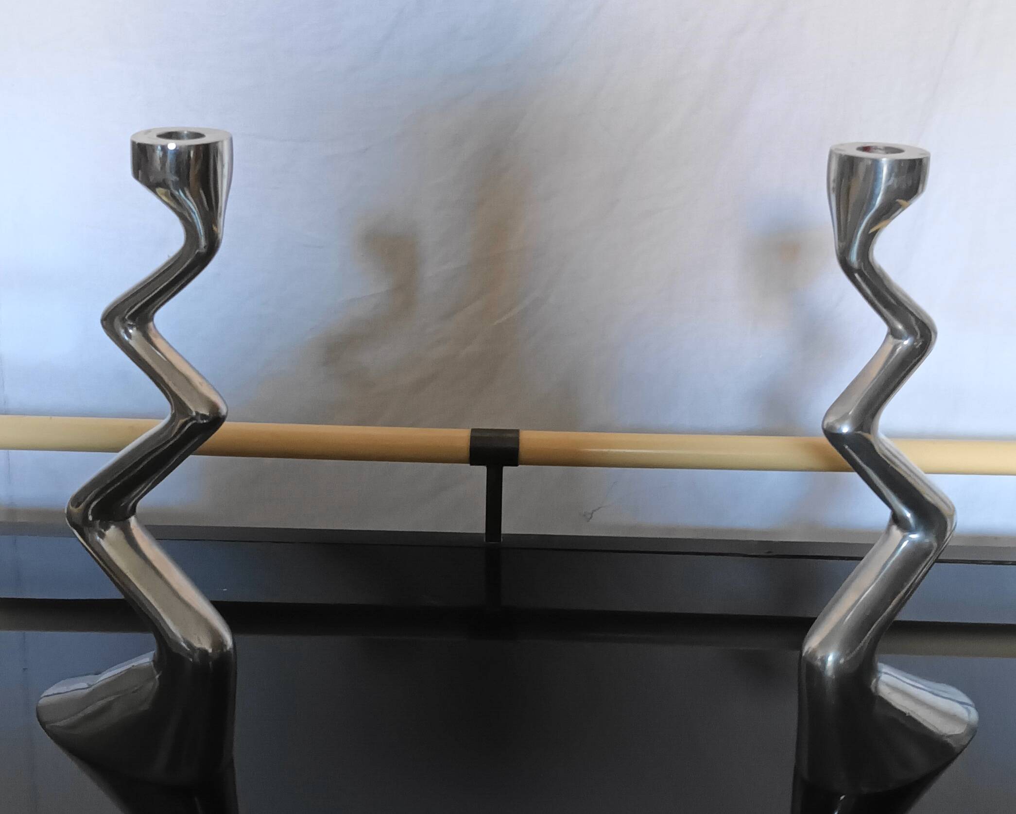 Pair of Zig Zag candlesticks by Matthew Hilton from the 80s