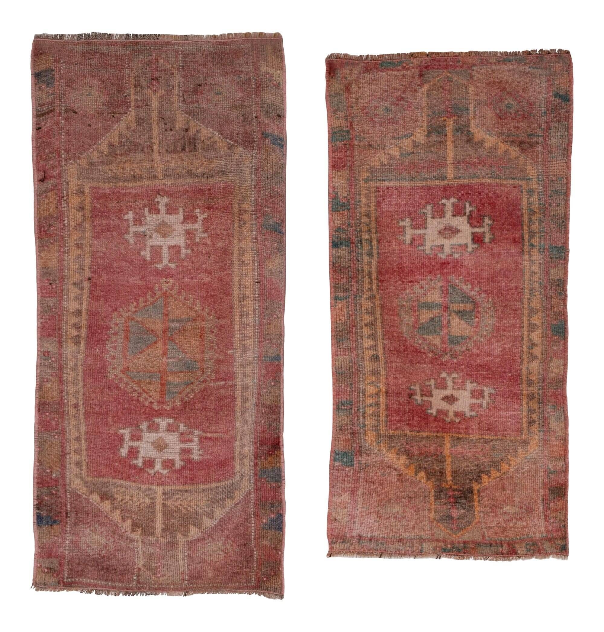Vintage Turkish Oushak rug 48x106 cm (unique piece)