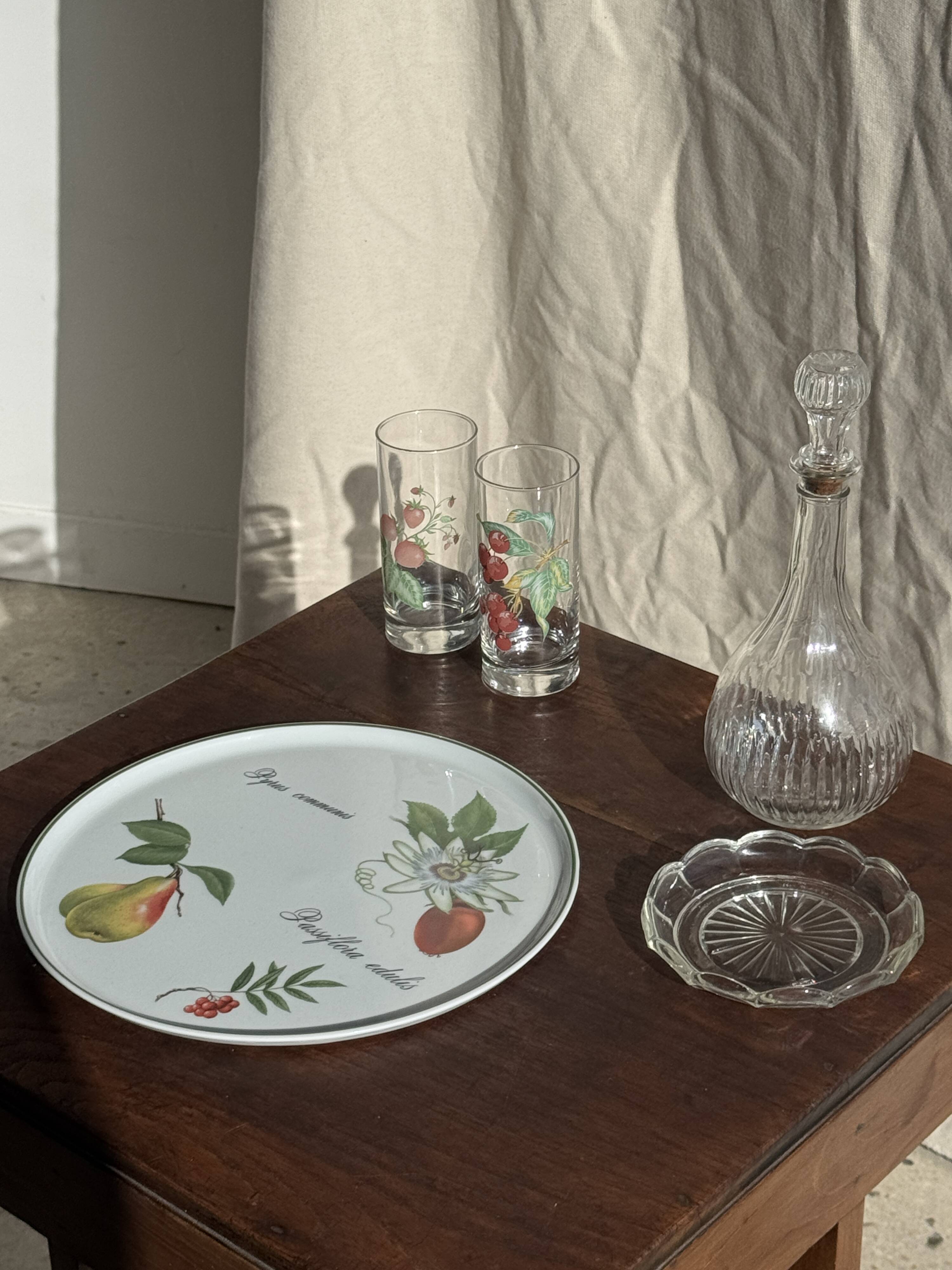 Cendrier vintage en verre moulé en forme de fleur D14 H2,5