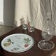 Cendrier vintage en verre moulé en forme de fleur D14 H2,5