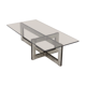 Brutalist steel and smoked glass coffee table 1970s